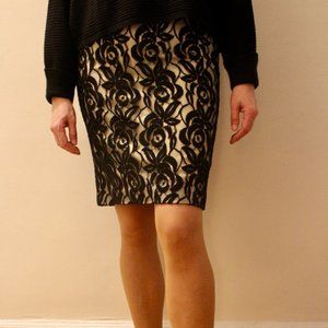 Ann Taylor lace overlay skirt